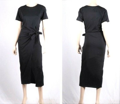Polo Ralph Lauren Womens Black Cotton T-Shirt Dress With Tie Front  (XS,S,M,L,XL) | eBay