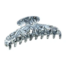 French Amie Contour Large 4 ¾” Celluloid Handmade Jaw Hair Claw Clip for Women