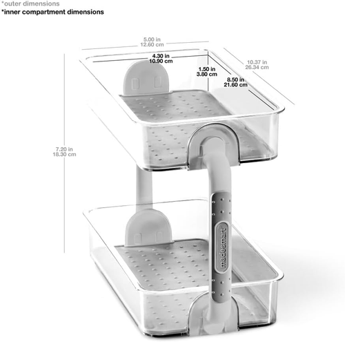 Two Level Spice Organizer-Cabinet Collection Maximizes Vertical Space, Removable - Picture 3 of 12