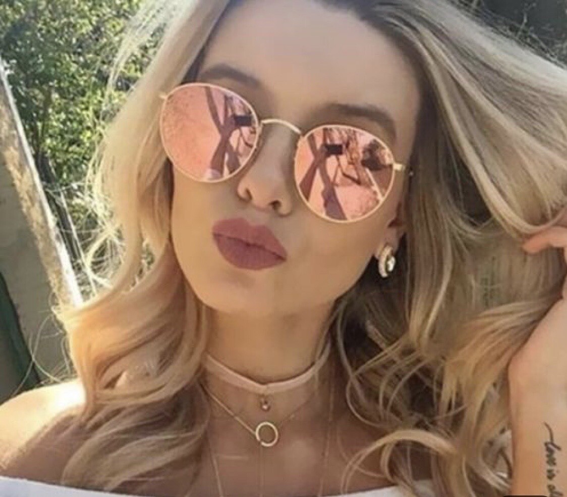 Ray Ban Round Women Sunglasses Classic Round Pink Mirror Flash