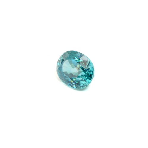 7.56 Ct Certified Blue Zircon Oval Cut Heated Gemstone from Cambodia - Picture 2 of 6