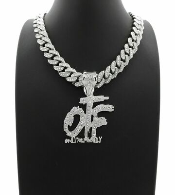 Only the Family OTF & 16'' 18'' 20'' 24'' Iced Cuban Box Lock Chain Hip Hop Necklace