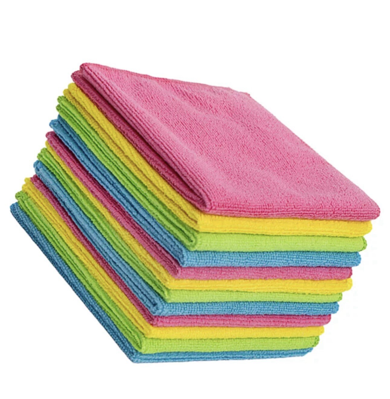12-Pack 11x11 Microfiber Cleaning Cloths for Cars & Home