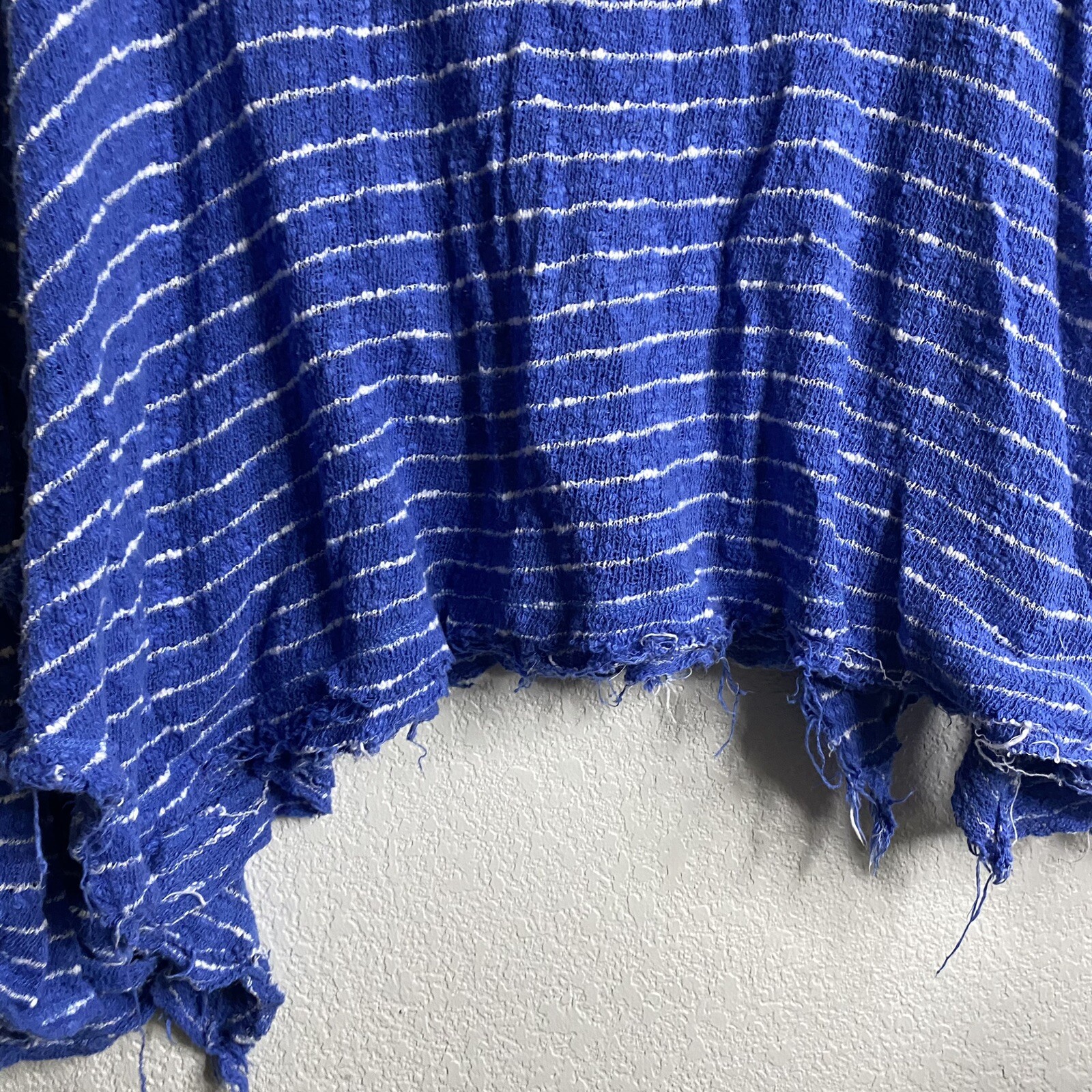 Free People Womens Island Girl Hacci Basic T-Shirt Blue White Stripes Medium image 8