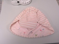 GIRLS SUN HAT WITH NECK PROTECTOR IN PINK - AGE 12-24M - VERY GOOD CONDITION