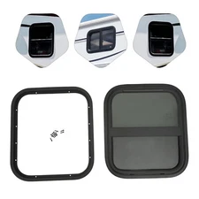 14W x 16H Vertical Aluminum Sliding RV Trim Ring Window For Cargo Trailer Camper