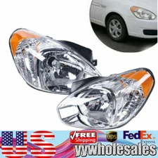 1 Pair Headlights Set Assembly For 2006 Hyundai Accent