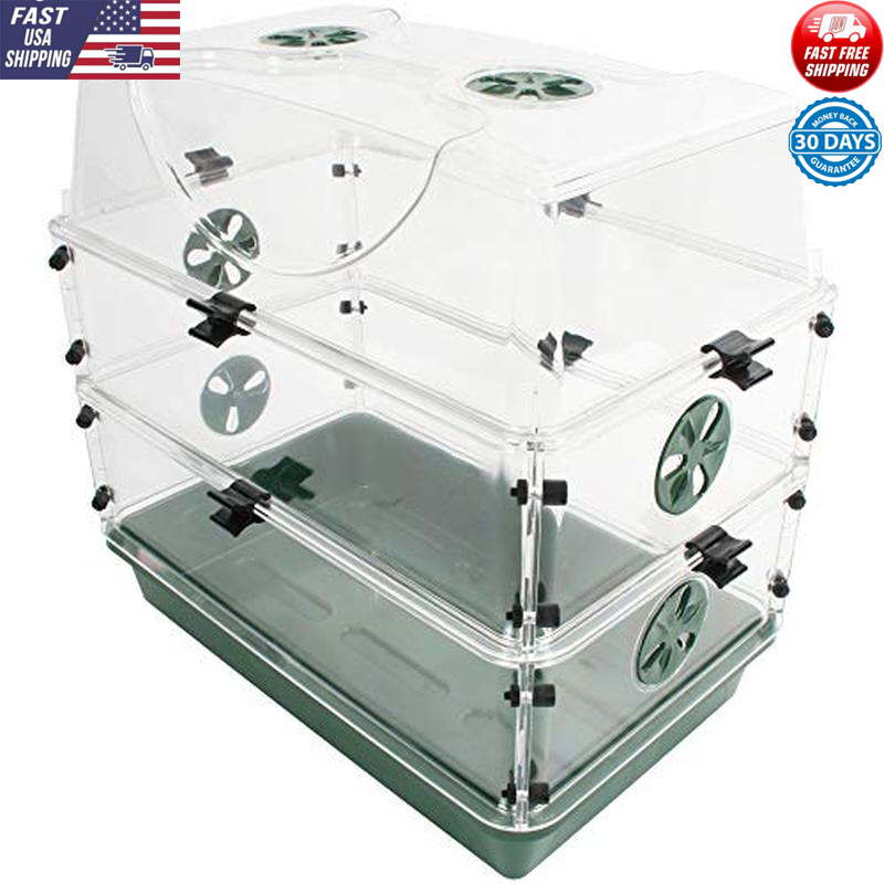 Seed & Herb Domed Propagator W/Side Extensions Durable Clear Dome Height 14.5 In