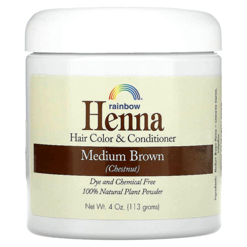 Rainbow Henna Hair colour & Conditioner Medium Brown chemical Free Natural - Picture 1 of 2