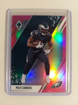 Miles Sanders 2021 Panini Phoenix Pink Parallel #66/199 Eagles #74