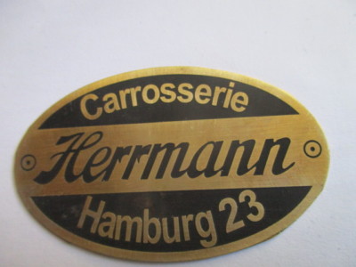 Type Plate Classic Car Body Herrmann Hamburg 23 S38