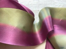 silk ribbon 2.5" on the bias hand dyed 1yd made in USA sugar plum green