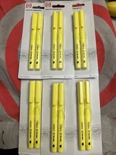 Lot of Six TRU RED Pocket Highlighter with Chisel Tip Yellow 2 Pack (Total 12).