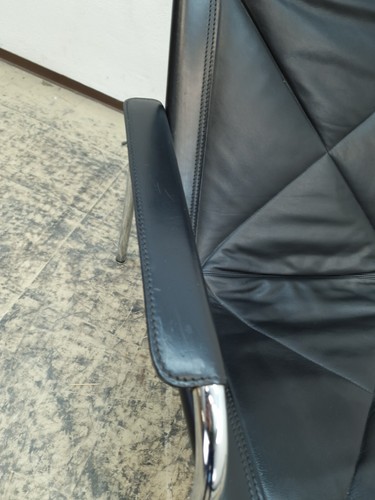 Strässle Hans Eichenberger Sessel mit Hocker Designersessel Ledersessel #0573 - Bild 7 von 12