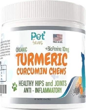 Natural Dog Hip & Joint Supplement for Dogs Arthritis Pain Relief. Turmeric C...