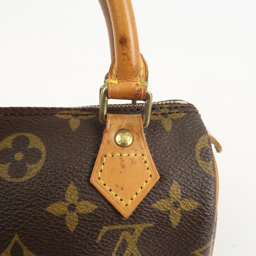 Auth Louis Vuitton Monogram Mini Speedy & Strap M41534 J75010 Used - Picture 11 of 24