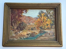 ANTIQUE LANDSCAPE PAINTING AMERICAN HAVEN CHARLES KETTELSON KANSAS CALIFORNIA