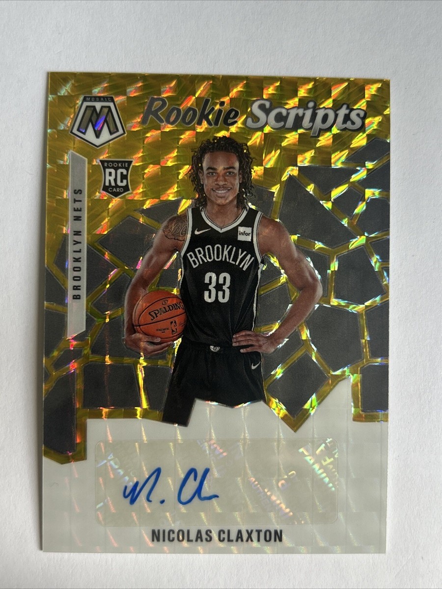 【価格高騰中】NICOLAS CLAXTON 20シリ RC PANINI 2019-20 Mosaic NICOLAS CLAXTON Gold Auto Prizm RC Rookie SSP