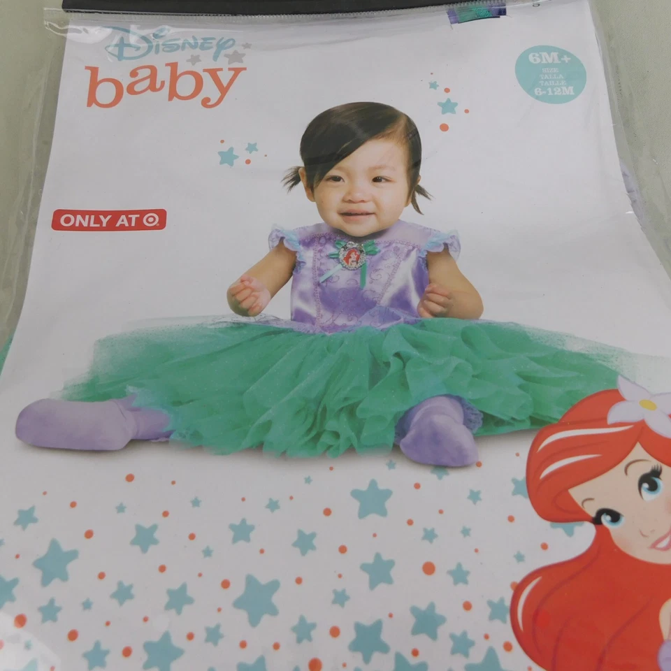 Disney Bebé La Sirenita Infantil Ariel Tutú Vestido Disfraz 6-12 Meses #1020 Foto 4 de 4