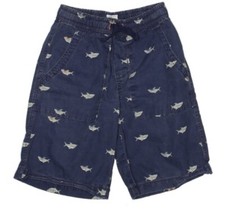 CHILDREN S PLACE Navy Blue Shark Khaki Shorts Elastic Waist Drawstring