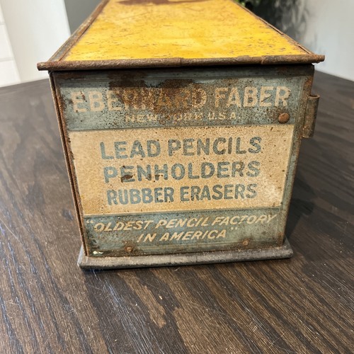 Antiguo lápiz de borrar bandas de rubí Eberhard Faber 1915 pantalla de publicidad de plomo - Imagen 5 de 15