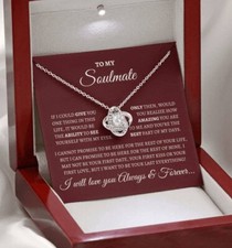 To My Soulmate/Wife Necklace Gift for Valentine Fiancée/Girlfriend Gifts for Her