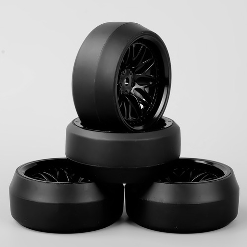 4PCS BBNK 1/10 Scale RC HPI Drift Car Speed 0 Degree Tires Tyre & Wheel Set - Picture 2 of 6
