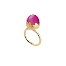 Baccarat Yellow Gold Plated Pink Murmure Ring N 1/2