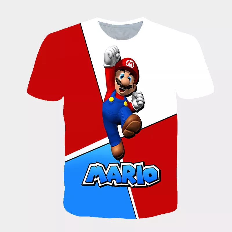 T Shirt Super Mario Cartoon Funny Unisex Short Sleeve Size Large Medium Small