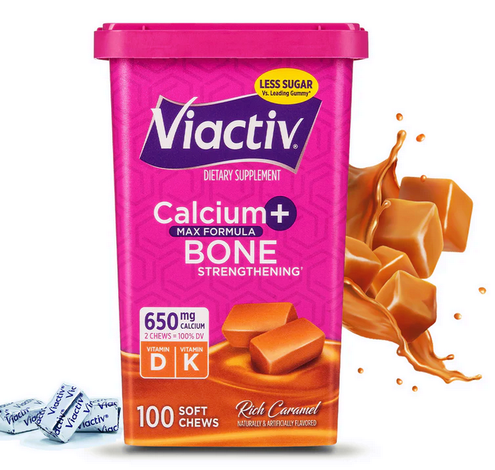 Viactiv Calcium Vitamin D Supplement Soft Chews, Caramel, 100-Count, Free Ship