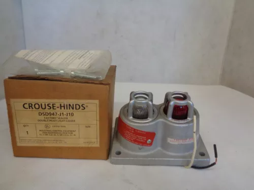 NEW CROUSE-HINDS DSD947-J1-J10 DOUBLE PILOT LIGHT COVER