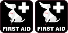 2in x 2in Animal First Aid Vinyl Stickers Car Truck Vehicle Bumper Decal