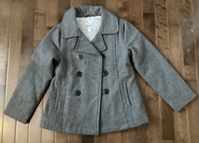 NWOT OLD NAVY Kids Girls Wool-Blend Coat Peacoat HEATHER GRAY Size Small 6/7