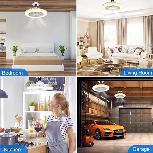 E27 Socket Light With Remote, Ceiling Fan Adjustable Smart LED Fan 3 Windshields - Picture 9 of 14