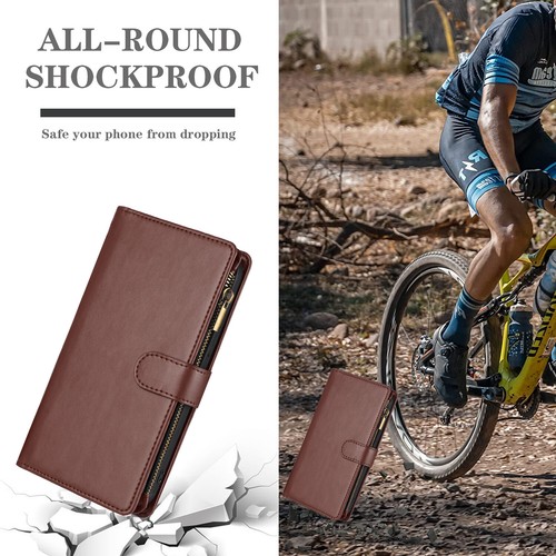 For Google Pixel 7/7a 6/6a Pro Flip Leather Zipper Wallet Kickstand Phone Case - Picture 30 of 57
