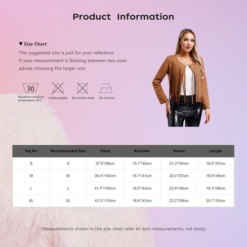 Damen Weste Freizeit Oberbekleidung Cowgirl Jacke Stylisch Streetwear Rave Coat - Bild 34 von 55