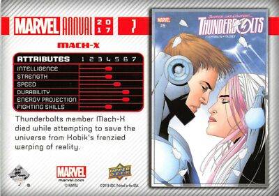 MACH-X / 2017 MARVEL ANNUAL (Upper Deck 2018) BLUE PARALLEL BASE
