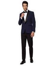 OppoSuits Mens Slim-Fit Midnight Blue Tuxedo Set US Size 36 New w Tags Open Box