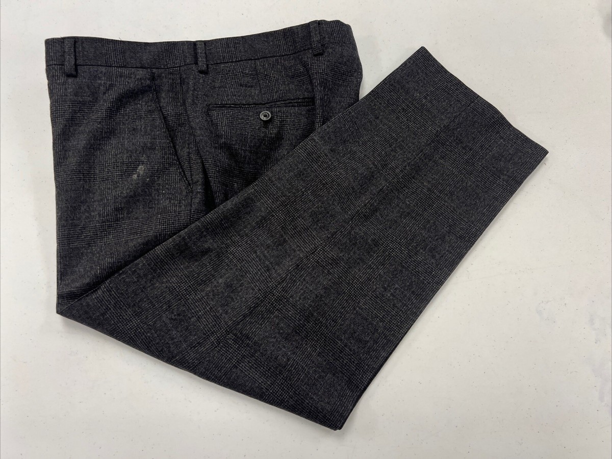 winter wool dress pants Azazie Grey Wool Blend Classic Men's Wedding Suit Pants Size 52 Regular