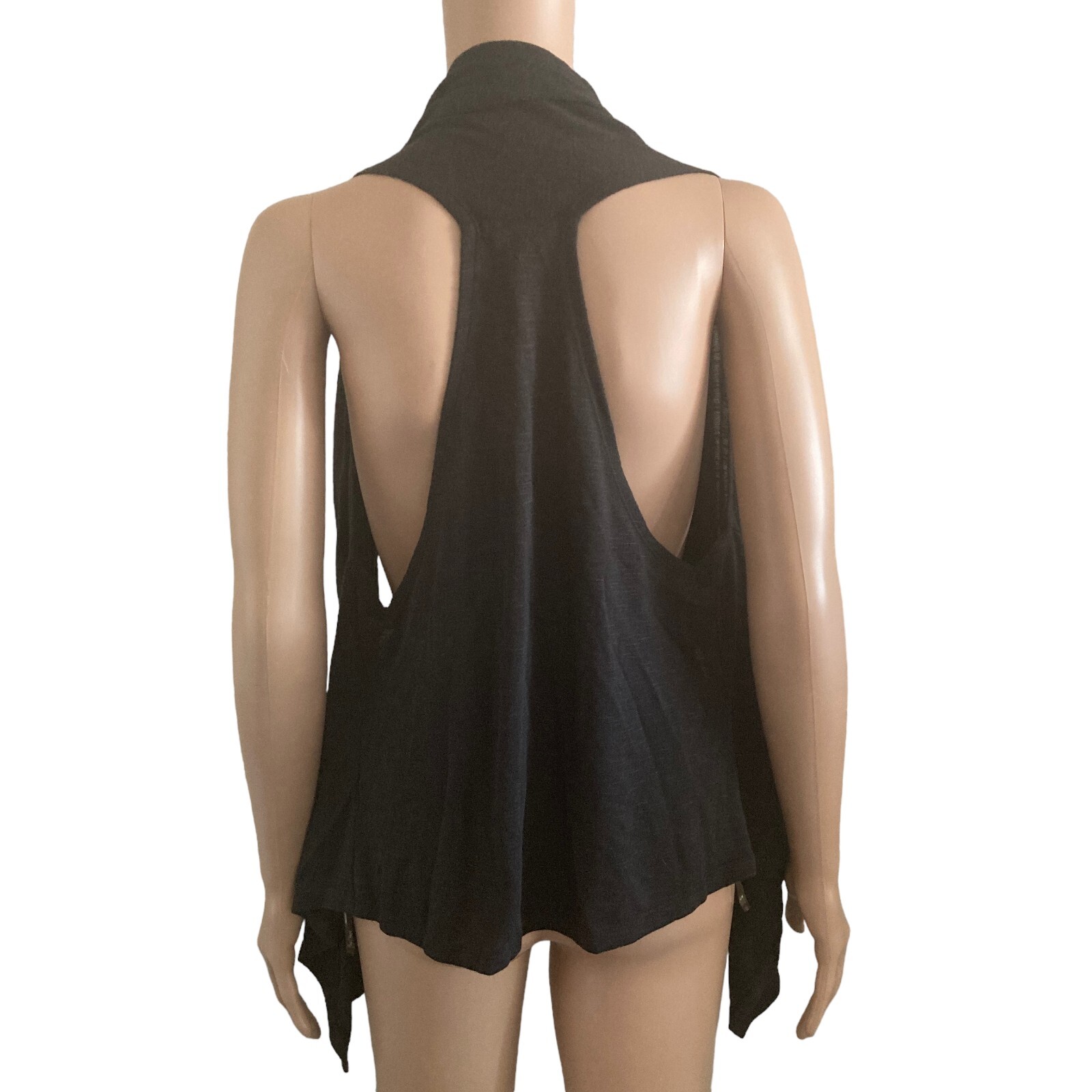 Iris Basic Sweater Womens Medium Black Open Front… - image 2