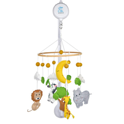 Baby Crib Mobile, Music Box Player and Crib Arm Holder, Hanging Carousel with Sa