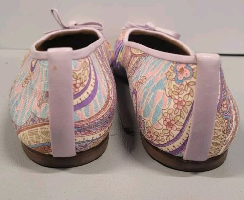 Ballerine Stuart Weitzman 8M multicolore paisley stampa floreale seta e pelle - Foto 9 di 9