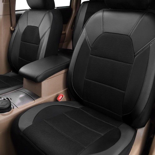 5 Seats Full Set Car Seat Covers PU Leather Front Rear Cushion Accessories x9 - Picture 6 of 11