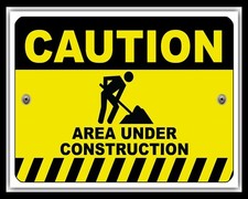 CAUTION AREA UNDER CONSTRUCTION BUILDING SITE WARNING METAL PLAQUE TIN SIGN 2066