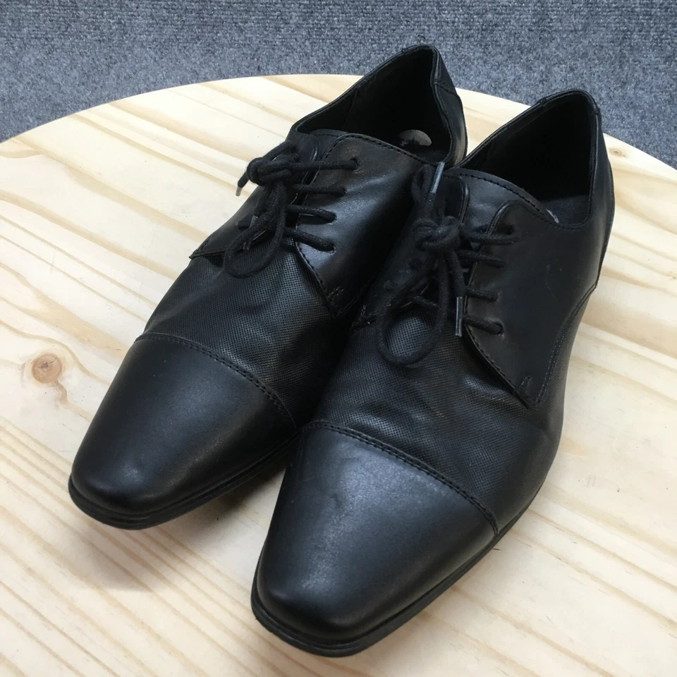Calvin Klein Dress Shoes Mens 9 Bachman Oxford Black Faux Leather Casual Lace Up - Image 3 of 4