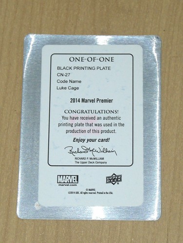 2014 Upper Deck UD Marvel Premier BLACK print printing plate LUKE CAGE CN-27 1/1 - Picture 2 of 2