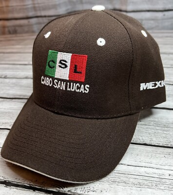 Cabo San Lucas Mexico Brown YK Adjustable Snap Back Wool Acrylic Hat Cap