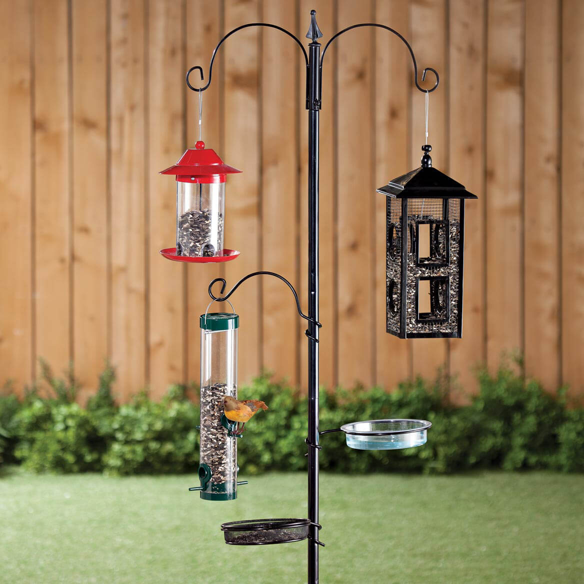 Wild Bird Feeder Stand Seed Tray Birds Feeding Station Outdoor