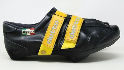 Chaussures Cyclisme Detto Pietro Vintage 70s – Cuir Jaune – Taille EU 40 – Neuves