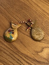 Vintage hand carved hand painted castanets 1950  s.